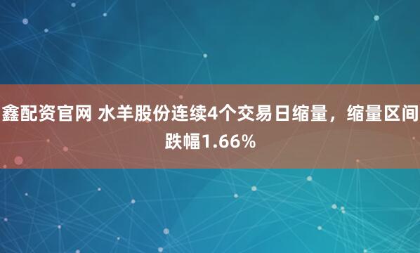 鑫配资官网 水羊股份连续4个交易日缩量，缩量区间跌幅1.66%