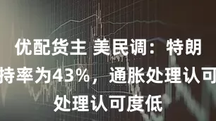 优配货主 美民调：特朗普支持率为43%，通胀处理认可度低