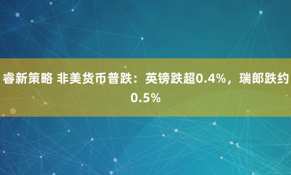 睿新策略 非美货币普跌：英镑跌超0.4%，瑞郎跌约0.5%